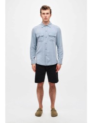 dirty laundry ανδρικό πουκάμισο με flap τσέπες regular fit - dlms000106 μπλε ανοιχτό