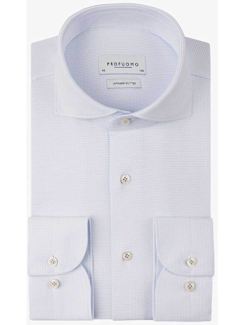 profuomo ανδρικό μονόχρωμο πουκάμισο japanese knitted slim σε προσφορά