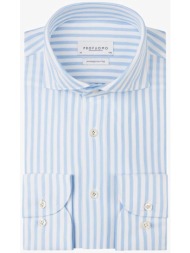 profuomo ανδρικό πουκάμισο με ριγέ σχέδιο japanese knitted slim fit - ppvh10058a μπλε ανοιχτό