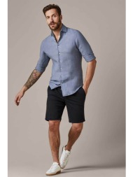 profuomo ανδρική βερμούδα με ελαστική μέση slim fit - ppvq10028b σκούρο μπλε