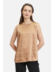 betty barclay γυναικεία μπλούζα σατέν αμάνικη - 8677/2525 καμηλό