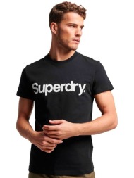 superdry ανδρικό t-shirt μονόχρωμο βαμβακερό με bold contrast logo print - m1011831a μαύρο