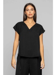 kocca γυναικεία μπλούζα μονόχρωμη σε loose γραμμή `gianka` - p24pbl1759abun0000 μαύρο