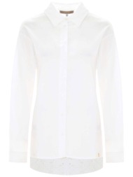 kocca γυναικείο πουκάμισο με δαντέλα στην πλάτη - p24pcm1804abun0000 λευκό