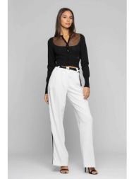 kocca γυναικείο υφασμάτινο παντελόνι με ζώνη - p24ppf1508abun3075 λευκό