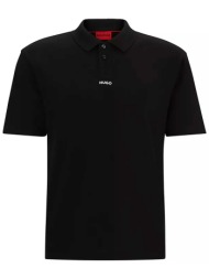 hugo boss ανδρική μπλούζα πόλο με κλασικό γιακά και κοντό μανίκι `dangula` - 50493206 μαύρο