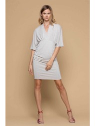 kocca γυναικείο mini φόρεμα με μεταλλιζέ χρώμα `audrey` - p24gab2203abun0000 ασημί