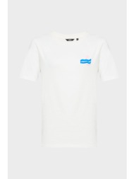 mexx γυναικείο t-shirt μονόχρωμο βαμβακερό με contrast prints - mf007815741w κρέμ