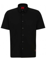 hugo boss ανδρικό πουκάμισο με κοντό μανίκι `εbor` - 50475668 μαύρο