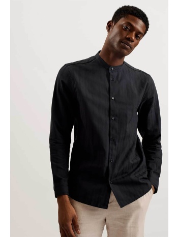 ted baker ανδρικό πουκάμισο με μάο γιακά - 274584 μαύρο