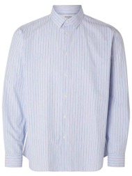selected ανδρικό πουκάμισο με ριγέ σχέδιο regular fit - 16092787 μπλε