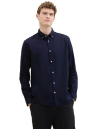 tom tailor ανδρικό πουκάμισο button down από λινάρι και βαμβάκι regular fit - 1041273 μπλε σκούρο