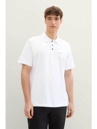 tom tailor ανδρική πόλο μπλούζα με λογότυπο relaxed fit - 1042109 λευκό