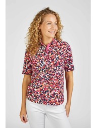 rabe γυναικεία πόλο μπλούζα με all-over print - 52-125350 φούξια