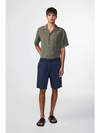 nn.07 ανδρική μονόχρωμη βερμούδα με ελαστική μέση regular