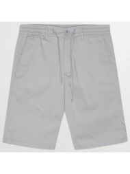 nn.07 ανδρική μονόχρωμη βερμούδα με ελαστική μέση regular tapered fit `seb 1680` - 2421680120 γκρι