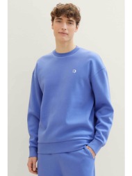 tom tailor ανδρική μπλούζα φούτερ με logo print relaxed fit - 1041243 μπλε