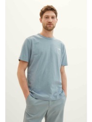 tom tailor ανδρικό t-shirt με graphic logo print regular fit - 1040821 γκρι γαλάζιο