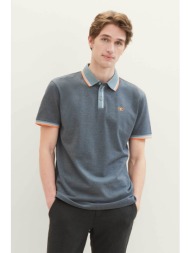 tom tailor ανδρική πόλο μπλούζα πικέ με λογότυπο regular fit - 1040822 γκρι γαλάζιο