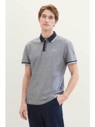 tom tailor ανδρική πόλο μπλούζα πικέ με λογότυπο regular fit - 1040822 γκρι