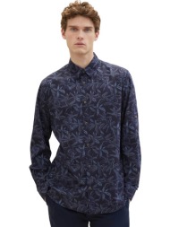 tom tailor ανδρικό πουκάμισο με all-over floral print regular fit - 1040984 μπλε σκούρο