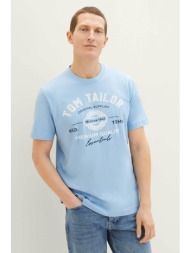 tom tailor ανδρικό t-shirt με λογότυπο και lettering regular fit - 1037735 μπλε ανοιχτό