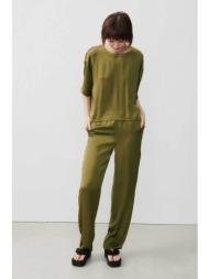 american vintage γυναικείο παντελόνι σατέν `widland` - wid10d πράσινο
