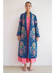nimo with love γυναικεία ζακέτα με έθνικ print `campanula coat` - campanulacoat μπλε