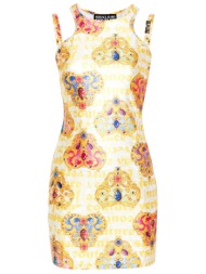 versace jeans couture γυναικείο mini φόρεμα με all-over logo και heart couture print - 76hao944js348