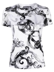 versace jeans couture γυναικείο t-shirt βαμβακερό με all-over signature baroque print - 76hah6d8js28