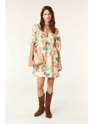 ba&sh γυναικείο mini φόρεμα με all-over πολύχρωμα γεωμετρικά patterns και διακοσμητικό κρίκο `aranci