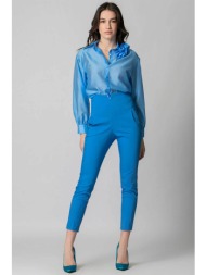 billy sabbado γυναικείο παντελόνι ψηλόμεσο μονόχρωμο cropped με τσέπες μπροστά - 0350442286 μπλε