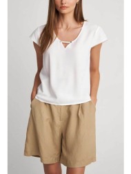 attrattivo γυναικεία μπλούζα με διακοσμητικά κουμπιά - 9909368 λευκό