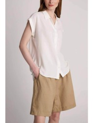 attrattivo γυναικείο αμάνικο πουκάμισο μονόχρωμο - 9911642h λευκό
