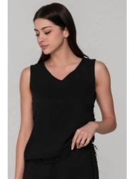 luna γυναικεία αμάνικη μπλούζα με v `bliss` - 91200 μαύρο