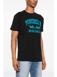 diesel ανδρικό t-shirt με lettering regular fit `t-rust` - s24a132800dqau μαύρο