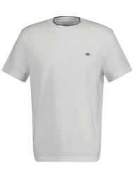 gant ανδρικό t-shirt με κεντημένο λογότυπο regular fit - 2033019 λευκό