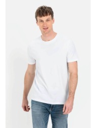 camel active ανδρικό μονόχρωμο t-shirt με κεντημένο logo regular fit - c241nos-409641-9t81 λευκό