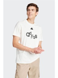 adidas ανδρικό t-shirt fleece με graphic logo regular fit - is2010 λευκό