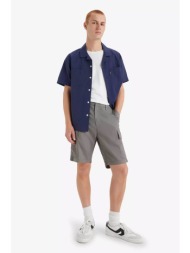 levi`s® ανδρική cargo βερμούδα μονόχρωμη βαμβακερή loose fit `carrier` - 232510235 γκρι