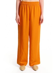 forel γυναικεία παντελόνα μονόχρωμη με ελαστική μέση και τσέπες - 078.20.01.103 πορτοκαλί