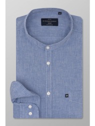 oxford company ανδρικό πουκάμισο με μάο γιακά custom fit `sport` - l310-mn21.03 μπλε