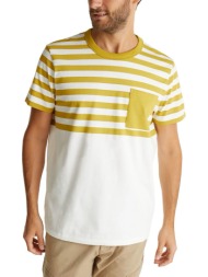 esprit ανδρικό t-shirt με ριγέ σχέδιο - 070ee2k313 κίτρινο