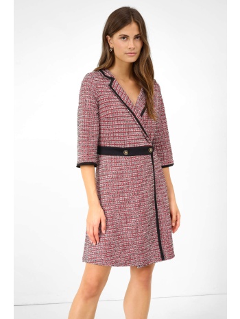 orsay γυναικείο φόρεμα κρουαζέ με faux-leather λεπτομέρειες σε προσφορά