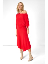 orsay γυναικεία φούστα ασύμμετρη μονόχρωμη - 533055-330000 κόκκινο