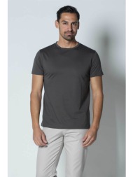 dors ανδρικό μονόχρωμο t-shirt μερσεριζέ με κεντημένο λογότυπο regular fit - 1136022.c03 ανθρακί