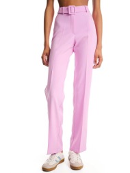 forel γυναικείo παντελόνι μονόχρωμο με ζώνη - 078.20.01.101 ροζ