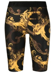 versace jeans couture γυναικείο biker κολάν με all-over baroque signature print και ελαστική μέση - 