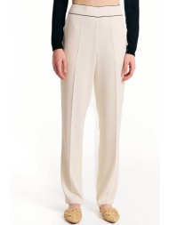 forel γυναικείo παντελόνι μονόχρωμο με ρέλι - 078.20.01.007 εκρού