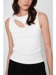 `ale γυναικείο τοπ αμάνικο με με cut-out - 82887281 λευκό